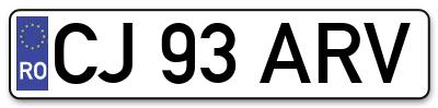 Placuta inmatriculare numar auto  CJ-93-ARV, CJ 93 ARV, CJ93ARV