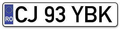 Placuta inmatriculare numar auto  CJ-93-YBK, CJ 93 YBK, CJ93YBK
