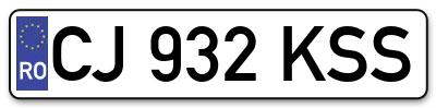 Placuta inmatriculare numar auto  CJ-932-KSS, CJ 932 KSS, CJ932KSS