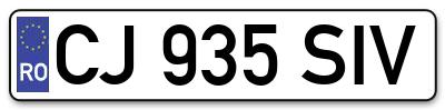 Placuta inmatriculare numar auto  CJ-935-SIV, CJ 935 SIV, CJ935SIV