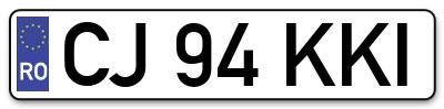 Placuta inmatriculare numar auto  CJ-94-KKI, CJ 94 KKI, CJ94KKI