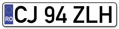 Placuta inmatriculare numar auto  CJ-94-ZLH, CJ 94 ZLH, CJ94ZLH