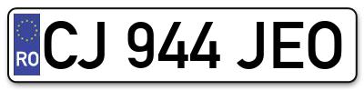 Placuta inmatriculare numar auto  CJ-944-JEO, CJ 944 JEO, CJ944JEO