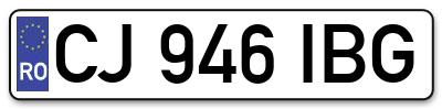 Placuta inmatriculare numar auto  CJ-946-IBG, CJ 946 IBG, CJ946IBG