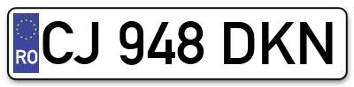 Placuta inmatriculare numar auto  CJ-948-DKN, CJ 948 DKN, CJ948DKN