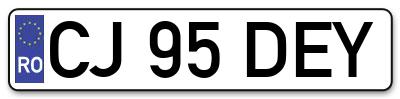 Placuta inmatriculare numar auto  CJ-95-DEY, CJ 95 DEY, CJ95DEY