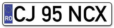 Placuta inmatriculare numar auto  CJ-95-NCX, CJ 95 NCX, CJ95NCX
