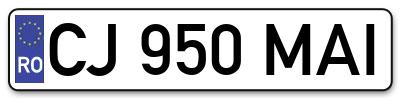 Placuta inmatriculare numar auto  CJ-950-MAI, CJ 950 MAI, CJ950MAI