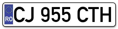 Placuta inmatriculare numar auto  CJ-955-CTH, CJ 955 CTH, CJ955CTH