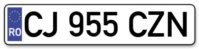 Placuta inmatriculare numar auto  CJ-955-CZN, CJ 955 CZN, CJ955CZN