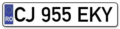 Placuta inmatriculare numar auto  CJ-955-EKY, CJ 955 EKY, CJ955EKY