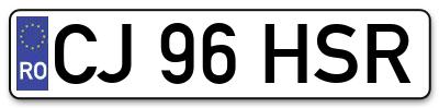 Placuta inmatriculare numar auto  CJ-96-HSR, CJ 96 HSR, CJ96HSR