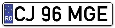 Placuta inmatriculare numar auto  CJ-96-MGE, CJ 96 MGE, CJ96MGE