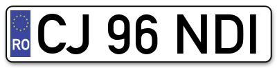 Placuta inmatriculare numar auto  CJ-96-NDI, CJ 96 NDI, CJ96NDI