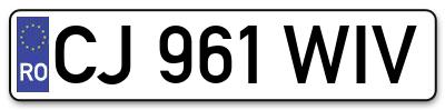 Placuta inmatriculare numar auto  CJ-961-WIV, CJ 961 WIV, CJ961WIV