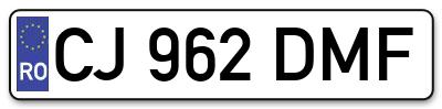 Placuta inmatriculare numar auto  CJ-962-DMF, CJ 962 DMF, CJ962DMF