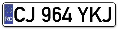 Placuta inmatriculare numar auto  CJ-964-YKJ, CJ 964 YKJ, CJ964YKJ