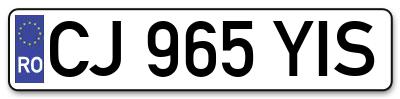 Placuta inmatriculare numar auto  CJ-965-YIS, CJ 965 YIS, CJ965YIS