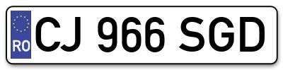 Placuta inmatriculare numar auto  CJ-966-SGD, CJ 966 SGD, CJ966SGD