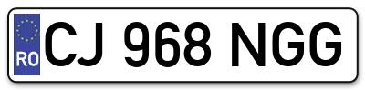 Placuta inmatriculare numar auto  CJ-968-NGG, CJ 968 NGG, CJ968NGG