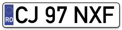 Placuta inmatriculare numar auto  CJ-97-NXF, CJ 97 NXF, CJ97NXF
