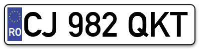 Placuta inmatriculare numar auto  CJ-982-QKT, CJ 982 QKT, CJ982QKT