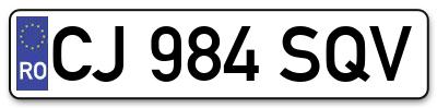 Placuta inmatriculare numar auto  CJ-984-SQV, CJ 984 SQV, CJ984SQV