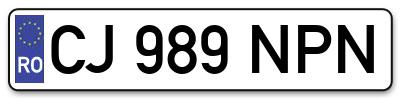 Placuta inmatriculare numar auto  CJ-989-NPN, CJ 989 NPN, CJ989NPN