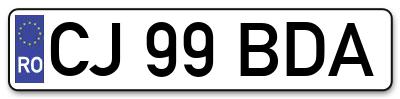 Placuta inmatriculare numar auto  CJ-99-BDA, CJ 99 BDA, CJ99BDA