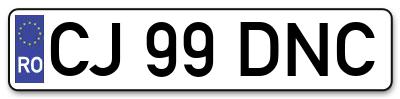 Placuta inmatriculare numar auto  CJ-99-DNC, CJ 99 DNC, CJ99DNC
