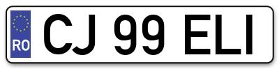 Placuta inmatriculare numar auto  CJ-99-ELI, CJ 99 ELI, CJ99ELI