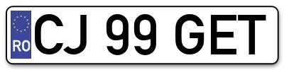 Placuta inmatriculare numar auto  CJ-99-GET, CJ 99 GET, CJ99GET
