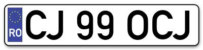 Placuta inmatriculare numar auto  CJ-99-OCJ, CJ 99 OCJ, CJ99OCJ