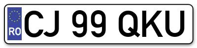 Placuta inmatriculare numar auto  CJ-99-QKU, CJ 99 QKU, CJ99QKU