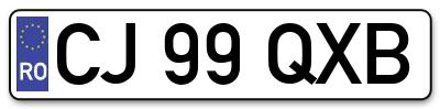 Placuta inmatriculare numar auto  CJ-99-QXB, CJ 99 QXB, CJ99QXB