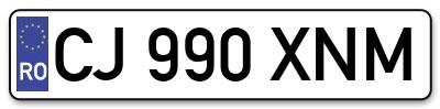 Placuta inmatriculare numar auto  CJ-990-XNM, CJ 990 XNM, CJ990XNM