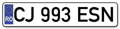 Placuta inmatriculare numar auto  CJ-993-ESN, CJ 993 ESN, CJ993ESN
