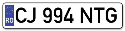 Placuta inmatriculare numar auto  CJ-994-NTG, CJ 994 NTG, CJ994NTG