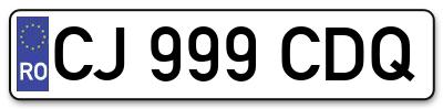 Placuta inmatriculare numar auto  CJ-999-CDQ, CJ 999 CDQ, CJ999CDQ