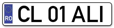 Placuta inmatriculare numar auto  CL-01-ALI, CL 01 ALI, CL01ALI