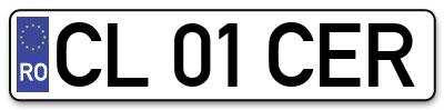 Placuta inmatriculare numar auto  CL-01-CER, CL 01 CER, CL01CER