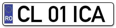 Placuta inmatriculare numar auto  CL-01-ICA, CL 01 ICA, CL01ICA