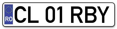 Placuta inmatriculare numar auto  CL-01-RBY, CL 01 RBY, CL01RBY