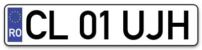 Placuta inmatriculare numar auto  CL-01-UJH, CL 01 UJH, CL01UJH