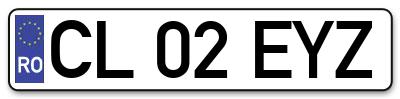 Placuta inmatriculare numar auto  CL-02-EYZ, CL 02 EYZ, CL02EYZ