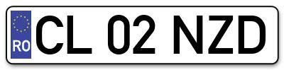 Placuta inmatriculare numar auto  CL-02-NZD, CL 02 NZD, CL02NZD