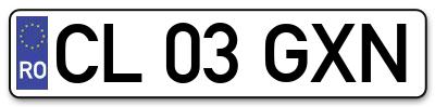 Placuta inmatriculare numar auto  CL-03-GXN, CL 03 GXN, CL03GXN
