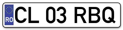 Placuta inmatriculare numar auto  CL-03-RBQ, CL 03 RBQ, CL03RBQ