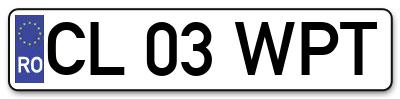 Placuta inmatriculare numar auto  CL-03-WPT, CL 03 WPT, CL03WPT