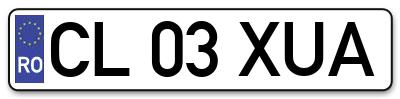 Placuta inmatriculare numar auto  CL-03-XUA, CL 03 XUA, CL03XUA